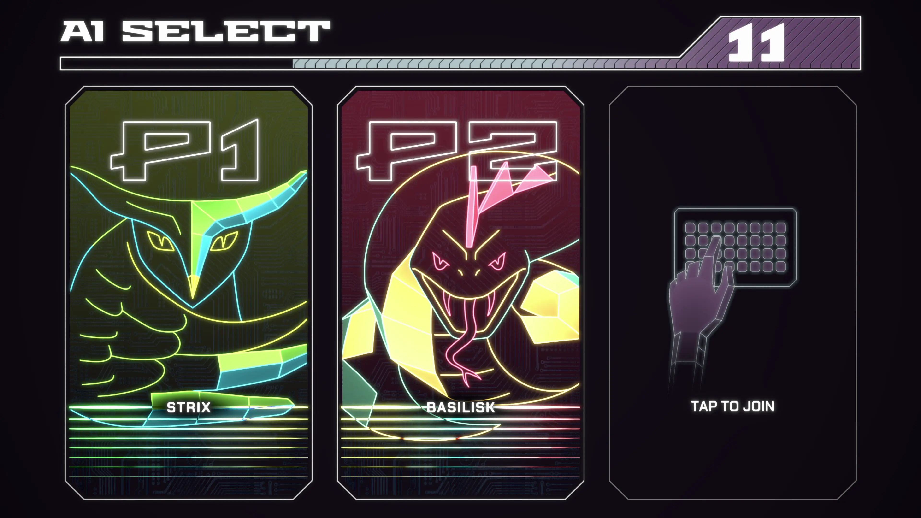 Cyberus Avatar Select Screen